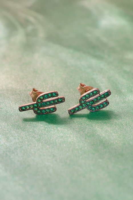 Heliophilia Silver Pendiente de Plata Verde y Oro Rosa Heliophilia Silver Pendiente de Plata Verde y Oro Rosa
